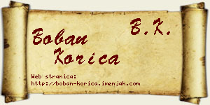 Boban Korica vizit kartica